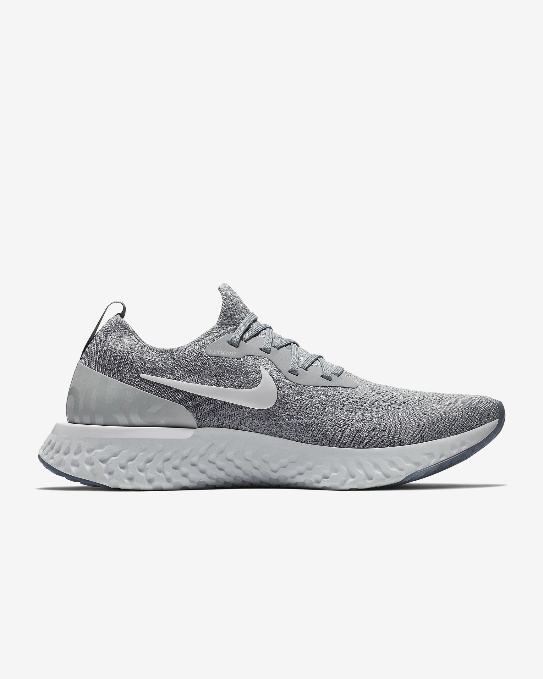 Nike Epic React Flyknit Wolf Grey Shoes - Click Image to Close